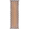 SAFAVIEH Area Rug 8×10 – Natural Fiber Collection – Large – Natural & Olive, Handmade Jute, Ideal for Living Room, Bedroom, Dining Space (NFB125X)(Natural/Blue)