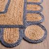 SAFAVIEH Area Rug 8×10 – Natural Fiber Collection – Large – Natural & Olive, Handmade Jute, Ideal for Living Room, Bedroom, Dining Space (NFB125X)(Natural/Blue)