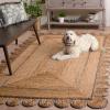 SAFAVIEH Area Rug 8×10 – Natural Fiber Collection – Large – Natural & Olive, Handmade Jute, Ideal for Living Room, Bedroom, Dining Space (NFB125X)(Natural/Grey)