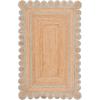 SAFAVIEH Area Rug 8×10 – Natural Fiber Collection – Large – Natural & Olive, Handmade Jute, Ideal for Living Room, Bedroom, Dining Space (NFB125X)(Natural/Light Blue)