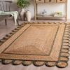 SAFAVIEH Area Rug 8×10 – Natural Fiber Collection – Large – Natural & Olive, Handmade Jute, Ideal for Living Room, Bedroom, Dining Space (NFB125X)(Natural/Olive)