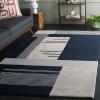 SAFAVIEH Area Rug 8×10 – Rodeo Drive Collection – Large – Navy & Ivory, Handmade Wool, Mid-Century Modern Design, Ideal for Living Room, Bedroom, Office, Dining Space (RD176N)(Navy/Ivory)