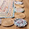 SAFAVIEH Cape Cod Collection 8′ x 10′ Green / Natural CAP201Y Handmade Boho Braided Jute & Cotton Living Room Dining Bedroom Area Rug(Beige/Multi)