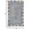 SAFAVIEH Cape Cod Collection 8′ x 10′ Green / Natural CAP201Y Handmade Boho Braided Jute & Cotton Living Room Dining Bedroom Area Rug(Blue/Beige)