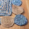 SAFAVIEH Cape Cod Collection 8′ x 10′ Green / Natural CAP201Y Handmade Boho Braided Jute & Cotton Living Room Dining Bedroom Area Rug(Blue/Beige)