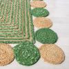 SAFAVIEH Cape Cod Collection 8′ x 10′ Green / Natural CAP201Y Handmade Boho Braided Jute & Cotton Living Room Dining Bedroom Area Rug(Green/Natural)