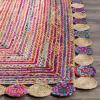 SAFAVIEH Cape Cod Collection 8′ x 10′ Green / Natural CAP201Y Handmade Boho Braided Jute & Cotton Living Room Dining Bedroom Area Rug(Red/Multi)
