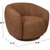 SAFAVIEH Couture – Florentina Swivel Accent Chair – Light Brown Performance Fabric – Fully Assembled – Ideal for Living Room, Bedroom, 18.5″ Seat Height (SFV2406A)(Brown)