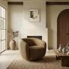 SAFAVIEH Couture – Florentina Swivel Accent Chair – Light Brown Performance Fabric – Fully Assembled – Ideal for Living Room, Bedroom, 18.5″ Seat Height (SFV2406A)(Light Brown)