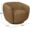 SAFAVIEH Couture – Florentina Swivel Accent Chair – Light Brown Performance Fabric – Fully Assembled – Ideal for Living Room, Bedroom, 18.5″ Seat Height (SFV2406A)(Light Brown)