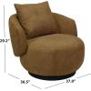 SAFAVIEH Couture – Hannalisa Swivel Accent Chair – Light Brown Performance Fabric – Fully Assembled – Ideal for Living Room, Bedroom, 16.5″ Seat Height (SFV2408A)(Light Brown)