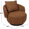 SAFAVIEH Couture – Hannalisa Swivel Accent Chair – Light Brown Performance Fabric – Fully Assembled – Ideal for Living Room, Bedroom, 16.5″ Seat Height (SFV2408A)(Brown)