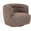 SAFAVIEH Couture – Joangela Barrel Back Swivel Accent Chair – Taupe Chenille – Fully Assembled, Solid Wood – Ideal for Living Room, Bedroom, 35″ W x 32.8″ D x 28.5″ H (SFV4887A)(Dark Brown)