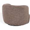 SAFAVIEH Couture – Joangela Barrel Back Swivel Accent Chair – Taupe Chenille – Fully Assembled, Solid Wood – Ideal for Living Room, Bedroom, 35″ W x 32.8″ D x 28.5″ H (SFV4887A)(Dark Brown)