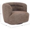 SAFAVIEH Couture – Joangela Barrel Back Swivel Accent Chair – Taupe Chenille – Fully Assembled, Solid Wood – Ideal for Living Room, Bedroom, 35″ W x 32.8″ D x 28.5″ H (SFV4887A)(Dark Brown)