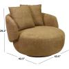 SAFAVIEH Couture – Karolie Swivel Accent Chair – Light Brown Performance Fabric – Fully Assembled – Ideal for Living Room, Bedroom, 17.7″ Seat Height (SFV2407A)(Light Brown)