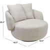 SAFAVIEH Couture – Karolie Swivel Accent Chair – Light Brown Performance Fabric – Fully Assembled – Ideal for Living Room, Bedroom, 17.7″ Seat Height (SFV2407A)(Taupe)