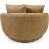 SAFAVIEH Couture – Karolie Swivel Accent Chair – Light Brown Performance Fabric – Fully Assembled – Ideal for Living Room, Bedroom, 17.7″ Seat Height (SFV2407A)(Light Brown)