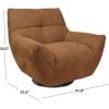SAFAVIEH Couture – Layletta Swivel Accent Chair – Brown Performance Fabric – Fully Assembled – Ideal for Living Room, Bedroom, 17″ Seat Height (SFV2409B)(Brown)