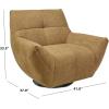 SAFAVIEH Couture – Layletta Swivel Accent Chair – Brown Performance Fabric – Fully Assembled – Ideal for Living Room, Bedroom, 17″ Seat Height (SFV2409B)(Light Brown)