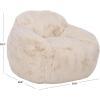 SAFAVIEH Couture Collection – Lorianna Cream Faux Fur Bean Bag Chair, Oversized Lounge Seating, Fully Assembled, Made in USA (SFV2010A)(Creme)