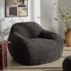 SAFAVIEH Couture Collection – Lorianna Cream Faux Fur Bean Bag Chair, Oversized Lounge Seating, Fully Assembled, Made in USA (SFV2010A)(Dark Grey)