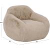 SAFAVIEH Couture Collection – Lorianna Cream Faux Fur Bean Bag Chair, Oversized Lounge Seating, Fully Assembled, Made in USA (SFV2010A)(Light Brown)