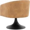 SAFAVIEH Couture Collection Gonzalez Mid-Century Modern Light Brown Faux Leather/Black Pedestal Chair(Light Brown/Black)