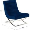SAFAVIEH Couture Home Collection Ramsay Navy Tufted Velvet Upholstered Living Room Bedroom Office Lounge Accent Chair SFV4761A(Navy)