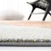 SAFAVIEH Hollywood Collection Area Rug – 9′ x 12′, Beige & Blue, Mid-Century Modern Design, Non-Shedding & Easy Care, Ideal for High Traffic Areas in Living Room, Bedroom (HLW715B)(Grey/Orange)