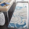 SAFAVIEH Meadow Collection Area Rug – 9′ x 12′, Grey & Pink, Geometric Design, Ideal for High Traffic Areas in Living Room, Bedroom & Dining Room (MDW553G-9)(Beige/Blue)