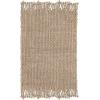 SAFAVIEH Natural Fiber Collection Area Rug – 8′ x 10′, Blue, Handmade Boho Fringe Woven Jute, Ideal for High Traffic Areas in Living Room, Bedroom (NF368E)(Grey)