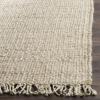 SAFAVIEH Natural Fiber Collection Area Rug – 8′ x 10′, Blue, Handmade Boho Fringe Woven Jute, Ideal for High Traffic Areas in Living Room, Bedroom (NF368E)(Ivory)