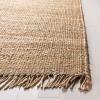 SAFAVIEH Natural Fiber Collection Area Rug – 8′ x 10′, Blue, Handmade Boho Fringe Woven Jute, Ideal for High Traffic Areas in Living Room, Bedroom (NF368E)(Natural)
