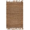 SAFAVIEH Natural Fiber Collection Area Rug – 8′ x 10′, Blue, Handmade Boho Fringe Woven Jute, Ideal for High Traffic Areas in Living Room, Bedroom (NF368E)(Natural)