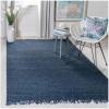 SAFAVIEH Natural Fiber Collection Area Rug – 8′ x 10′, Blue, Handmade Boho Fringe Woven Jute, Ideal for High Traffic Areas in Living Room, Bedroom (NF368E)(Navy)