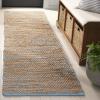 SAFAVIEH Area Rug 8×10 – Cape Cod Collection – Large – Pink & Natural, Handmade Jute & Cotton, Ideal for Living Room, Bedroom, Dining Space (CAP236U)(Blue/Natural)