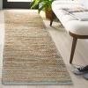 SAFAVIEH Area Rug 8×10 – Cape Cod Collection – Large – Pink & Natural, Handmade Jute & Cotton, Ideal for Living Room, Bedroom, Dining Space (CAP236U)(Turquoise/Natural)