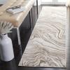 SAFAVIEH Area Rug 8×10 – Meadow Collection – Large – Rust & Ivory, Modern Abstract Design, Non-Shedding & Easy Cleaning, Ideal for Living Room, Bedroom, Office, Dining Space (MDW564P)(Beige/Brown)