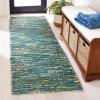SAFAVIEH Area Rug 8×10 – Natural Fiber Collection – Large – Dark Green & Natural, Handmade Flat Weave Jute, Ideal for Living Room, Bedroom, Dining Space (NF376Y)(Dark Green/Natural)