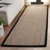 SAFAVIEH Area Rug 8×10 – Natural Fiber Collection – Large – Natural & Ivory, Seagrass, Ideal for Living Room, Bedroom, Dining Space (NF111J)(Natural/Black)