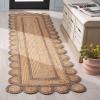 SAFAVIEH Area Rug 8×10 – Natural Fiber Collection – Large – Natural & Olive, Handmade Jute, Ideal for Living Room, Bedroom, Dining Space (NFB125X)(Natural/Grey)