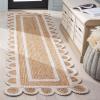 SAFAVIEH Area Rug 8×10 – Natural Fiber Collection – Large – Natural & Olive, Handmade Jute, Ideal for Living Room, Bedroom, Dining Space (NFB125X)(Natural/Ivory)