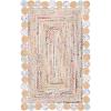 SAFAVIEH Cape Cod Collection 8′ x 10′ Green / Natural CAP201Y Handmade Boho Braided Jute & Cotton Living Room Dining Bedroom Area Rug(Beige/Multi)