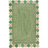 SAFAVIEH Cape Cod Collection 8′ x 10′ Green / Natural CAP201Y Handmade Boho Braided Jute & Cotton Living Room Dining Bedroom Area Rug(Green/Natural)