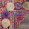 SAFAVIEH Cape Cod Collection 8′ x 10′ Green / Natural CAP201Y Handmade Boho Braided Jute & Cotton Living Room Dining Bedroom Area Rug(Red/Multi)