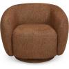 SAFAVIEH Couture – Florentina Swivel Accent Chair – Light Brown Performance Fabric – Fully Assembled – Ideal for Living Room, Bedroom, 18.5″ Seat Height (SFV2406A)(Brown)