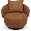 SAFAVIEH Couture – Hannalisa Swivel Accent Chair – Light Brown Performance Fabric – Fully Assembled – Ideal for Living Room, Bedroom, 16.5″ Seat Height (SFV2408A)(Brown)