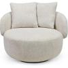 SAFAVIEH Couture – Karolie Swivel Accent Chair – Light Brown Performance Fabric – Fully Assembled – Ideal for Living Room, Bedroom, 17.7″ Seat Height (SFV2407A)(Taupe)