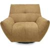SAFAVIEH Couture – Layletta Swivel Accent Chair – Brown Performance Fabric – Fully Assembled – Ideal for Living Room, Bedroom, 17″ Seat Height (SFV2409B)(Light Brown)